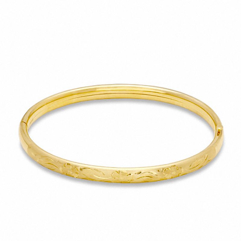Main Image 1 of Child's Adjustable 14K Gold Fill Engraved Bangle - 6.25"