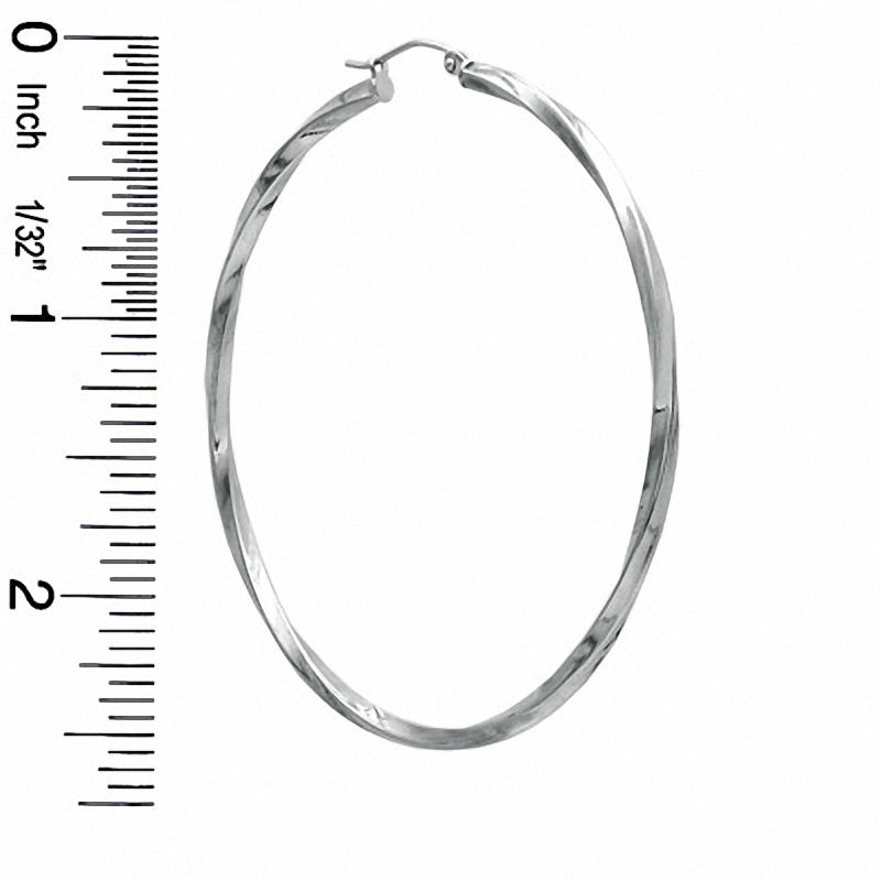 60mm Twisted Hoop Earrings in Hollow Sterling Silver | Banter