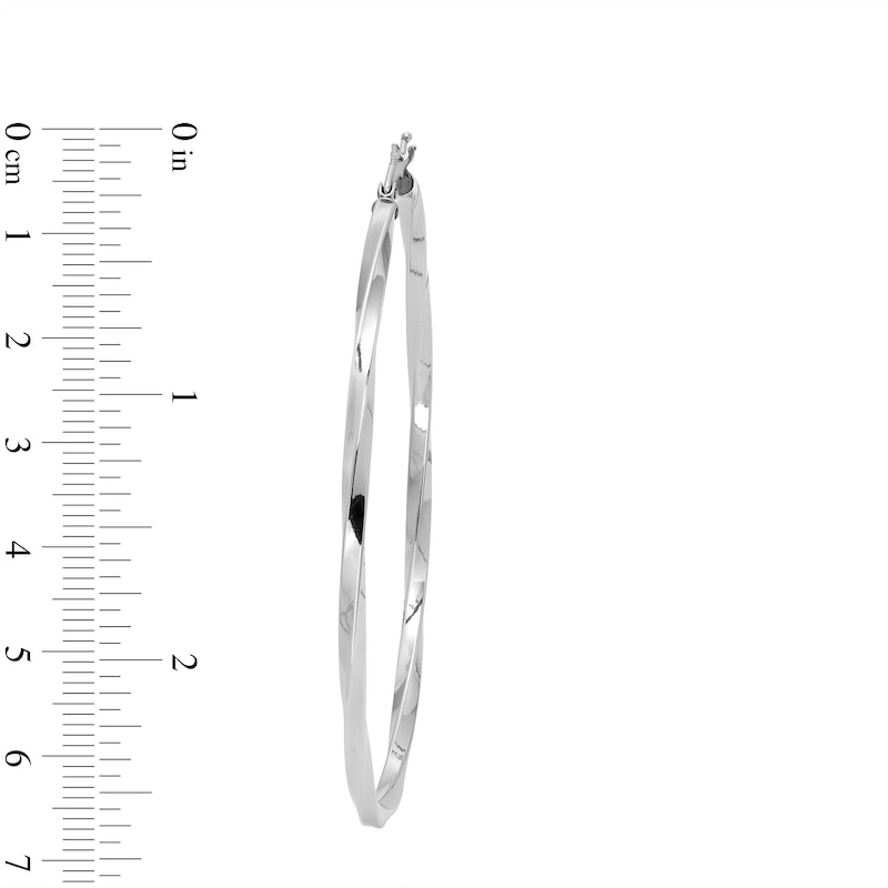 Main Image 3 of 60mm Twisted Hoop Earrings in Hollow Sterling Silver