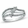 Thumbnail Image 1 of Diamond Accent Triple Heart Ring in Sterling Silver - Size 7