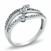 Thumbnail Image 2 of Diamond Accent Triple Heart Ring in Sterling Silver - Size 7