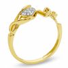 1/20 CT. T.W. Heart-Shaped Composite Diamond "Love" Ring in 10K Gold