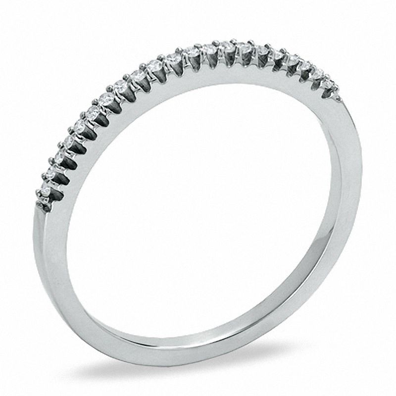 Diamond Accent Stackable Band in 10K White Gold - Size 7