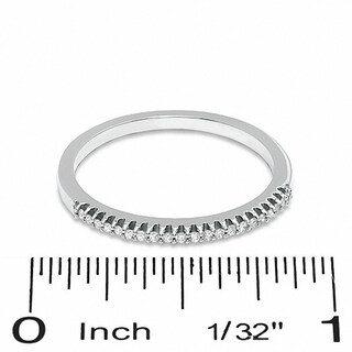 Diamond Accent Stackable Band in 10K White Gold - Size 7