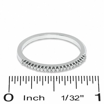 Diamond Accent Stackable Band in 10K White Gold - Size 7