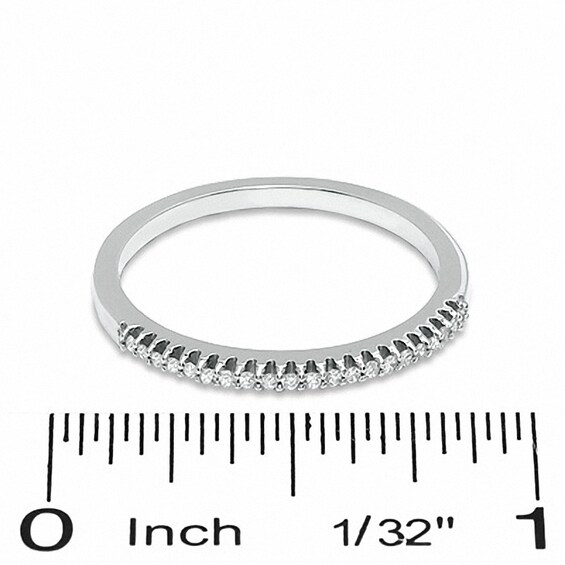 Diamond Accent Stackable Band in 10K White Gold - Size 7