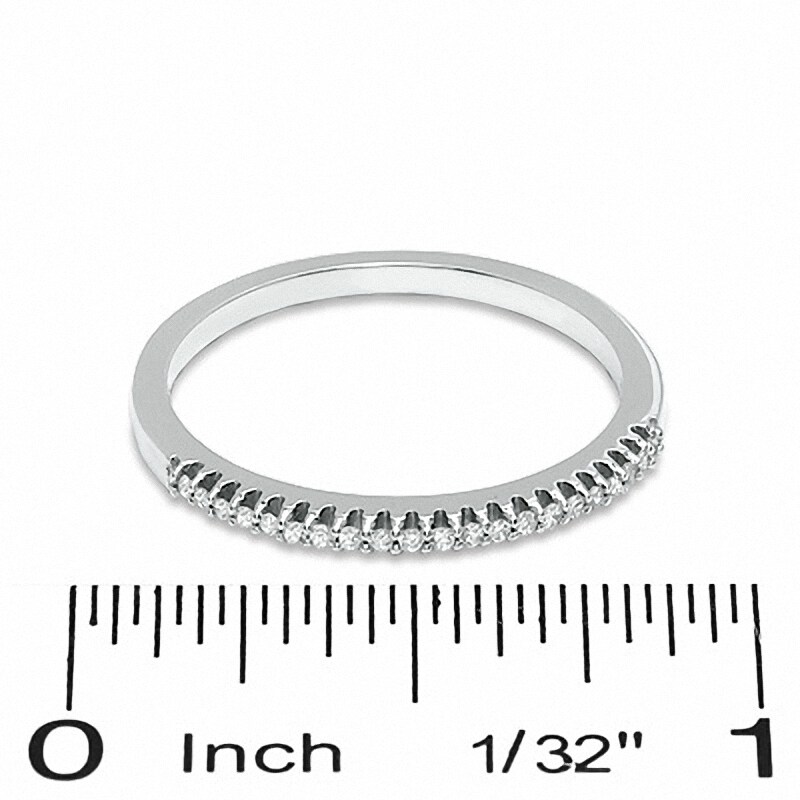 Diamond Accent Stackable Band in 10K White Gold - Size 7