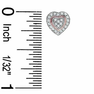1/7 CT. T.W. Diamond Heart Stud Earrings in 10K Two-Tone Gold
