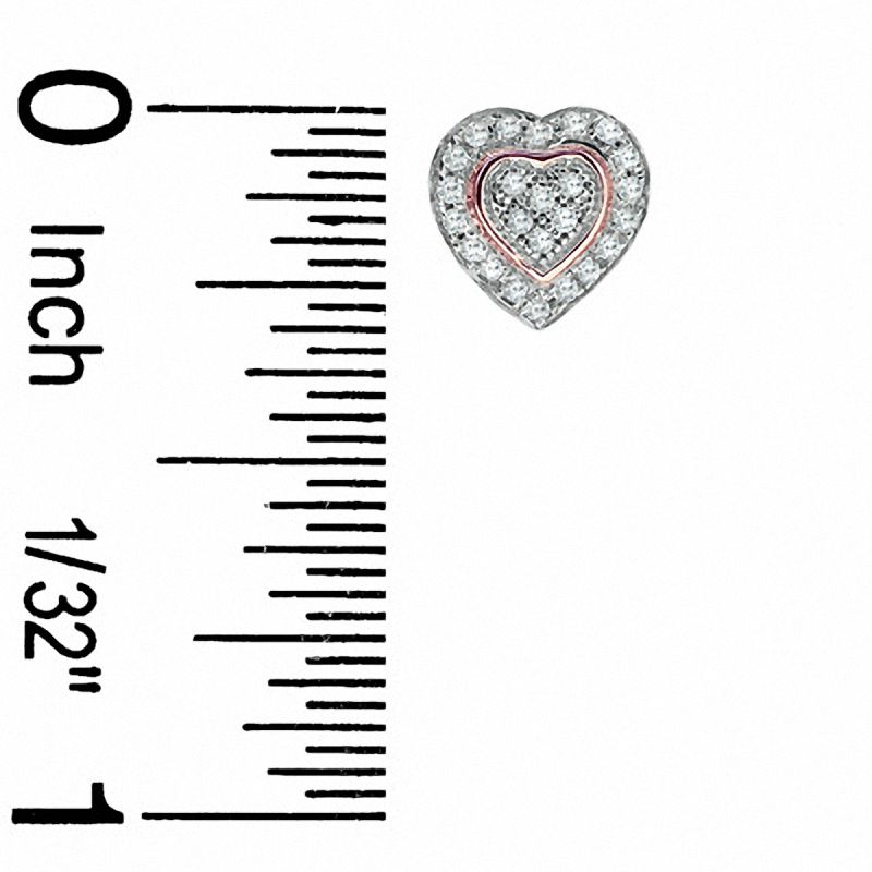 1/7 CT. T.W. Diamond Heart Stud Earrings in 10K Two-Tone Gold