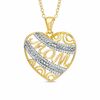 Thumbnail Image 1 of Diamond Accent MOM Heart Pendant in 18K Gold-Plated Sterling Silver