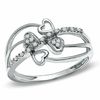 Thumbnail Image 0 of Diamond Accent Quad Hearts Swirl Ring in Sterling Silver - Size 7