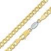 4.5mm Polished Curb Chain Bracelet in Sterling Silver with 14K Gold Plate - 8"