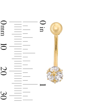 10K Semi-Solid Gold Spiked Ball Belly Button Ring - 14G 3/8"