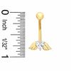 Thumbnail Image 2 of 014 Gauge Angel Wings Belly Button Ring with Cubic Zirconia Heart in 10K Gold