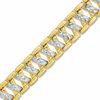 Thumbnail Image 1 of Diamond-Cut "X" Link Bracelet in 10K Two-Tone Gold - 7.25"