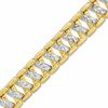 Thumbnail Image 0 of Diamond-Cut "X" Link Bracelet in 10K Two-Tone Gold - 7.25"