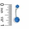 Thumbnail Image 2 of 014 Gauge Curved Barbell with Blue Crystals in Stainless Steel