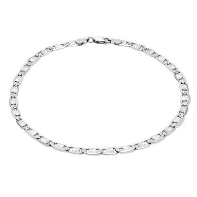 Sterling Silver Star Chain Anklet Made in Italy