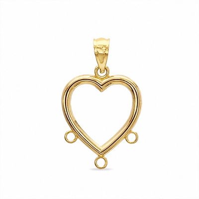 Heart Charm Holder in 10K Gold