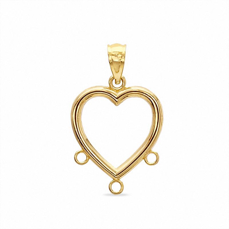 Main Image 1 of Heart Charm Holder in 10K Gold