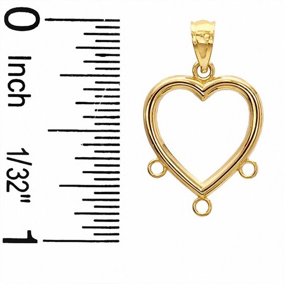 Heart Charm Holder in 10K Gold