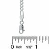 100 Gauge Figaro Chain Anklet in Sterling Silver - 10"