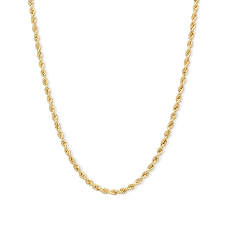 016 Gauge Rope Chain Necklace in 10K Solid Gold Bonded Sterling Silver - 20"