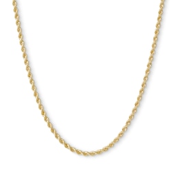 016 Gauge Rope Chain Necklace in 10K Solid Gold Bonded Sterling Silver - 24&quot;