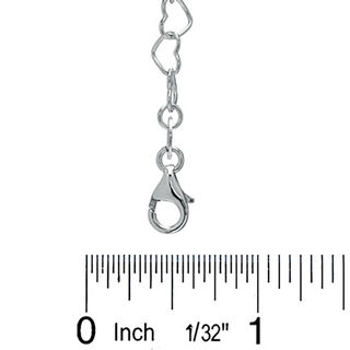 Fancy Heart Link Anklet in Sterling Silver - 10"