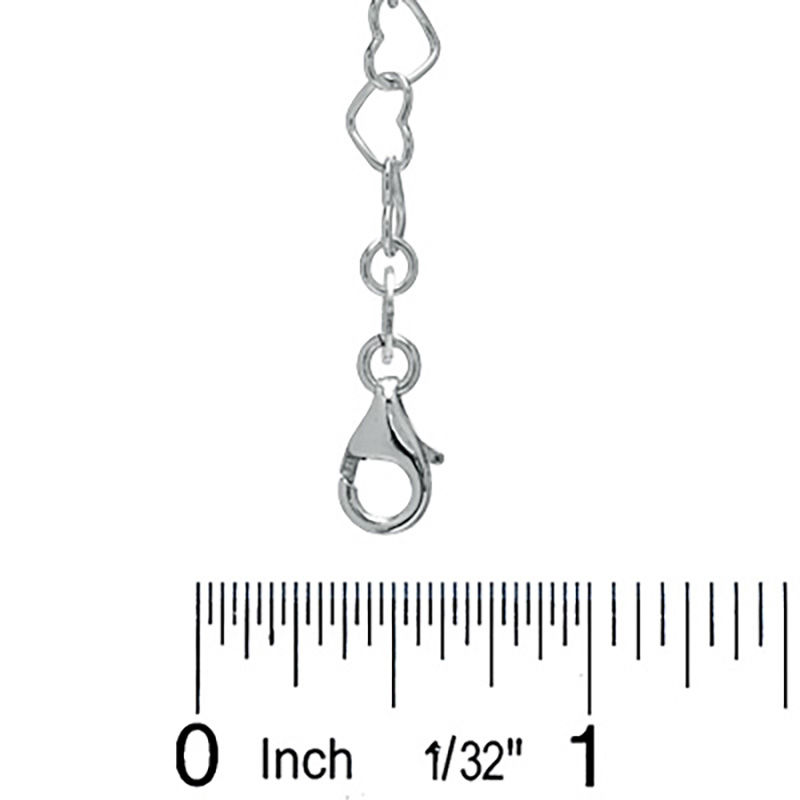 Main Image 3 of Fancy Heart Link Anklet in Sterling Silver - 10"