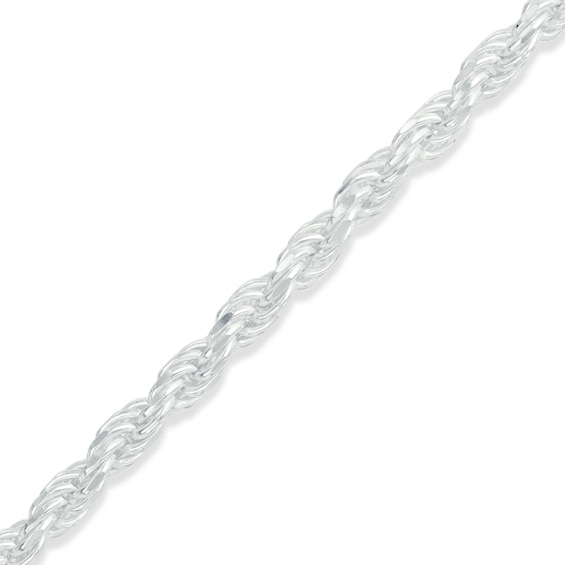 070 Gauge Rope Chain Anklet in Sterling Silver