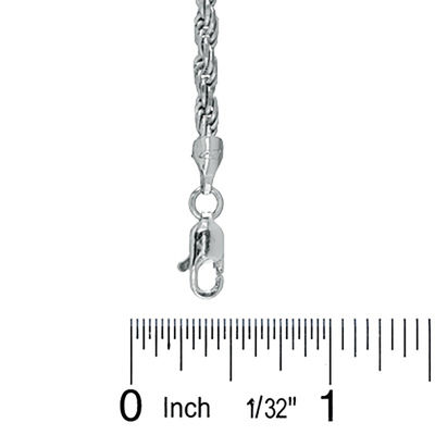 070 Gauge Rope Chain Anklet in Sterling Silver - 10"