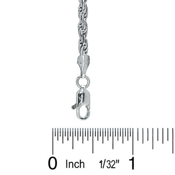 070 Gauge Rope Chain Anklet in Sterling Silver - 10"