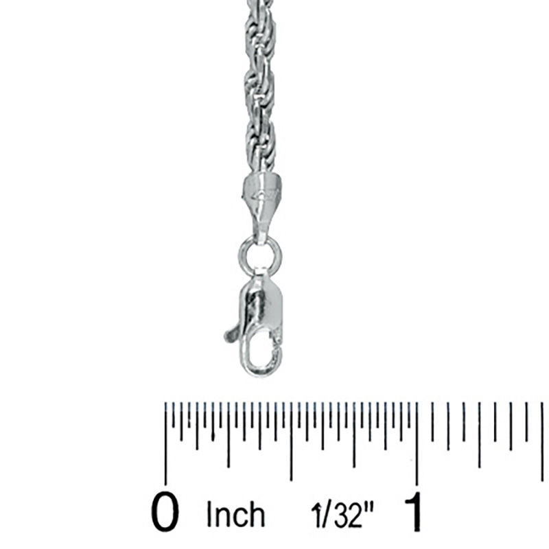 070 Gauge Rope Chain Anklet in Sterling Silver - 10"