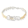 Thumbnail Image 1 of 10K Tri-Tone Gold Bonded Sterling Silver XO I Love You Stampato Bracelet - 7.25"
