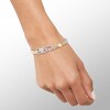 Thumbnail Image 3 of 10K Tri-Tone Gold Bonded Sterling Silver XO I Love You Stampato Bracelet - 7.25"