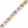 Heart Bracelet in Sterling Silver and 10K Two-Tone Gold Plate - 7.25"