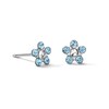 Thumbnail Image 1 of Light Blue Crystal Daisy Stud Piercing Earrings in 14K Solid White Gold