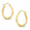 Thumbnail Image 0 of 10K Gold 20mm Diamond-Cut Hoop Earrings