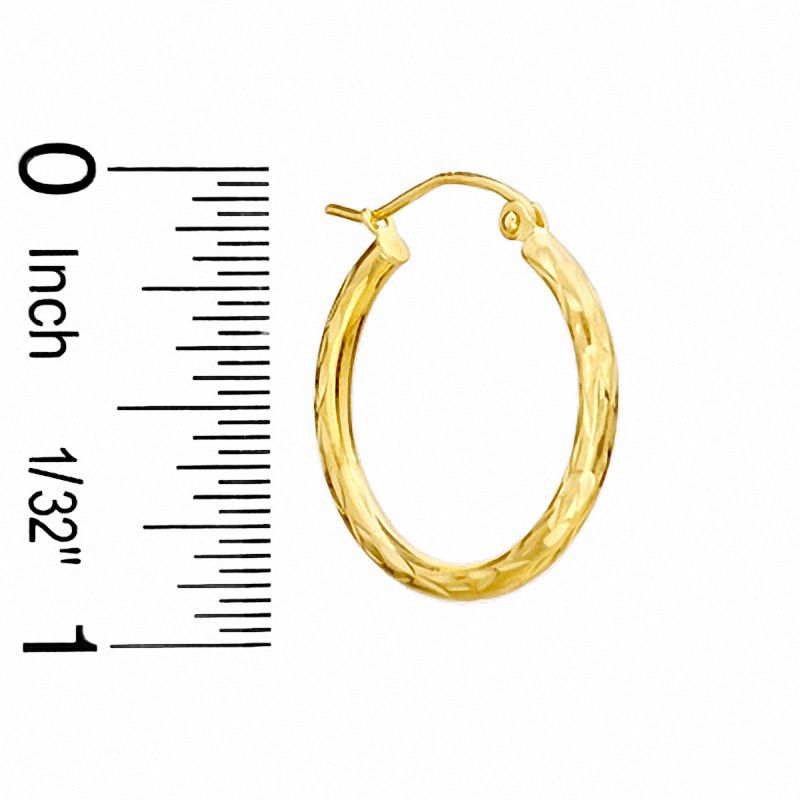 10K Gold 20mm Diamond-Cut Hoop Earrings
