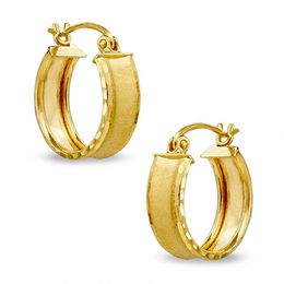 Diamond-Cut Huggie Earrings in 10K Tube Hollow Gold