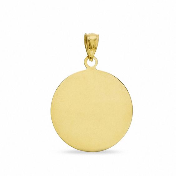 Engravable Circle Charm in 10K Gold