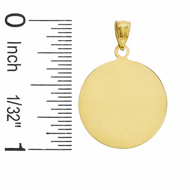 Engravable Circle Charm in 10K Gold