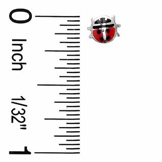 Child's Enamel Ladybug Stud Earrings in Sterling Silver