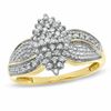 Thumbnail Image 0 of 1/4 CT. T.W. Diamond Marquise Cluster Ring in 10K Gold - Size 7