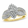 Thumbnail Image 1 of 1/4 CT. T.W. Diamond Marquise Cluster Ring in 10K Gold - Size 7