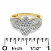 Thumbnail Image 3 of 1/4 CT. T.W. Diamond Marquise Cluster Ring in 10K Gold - Size 7