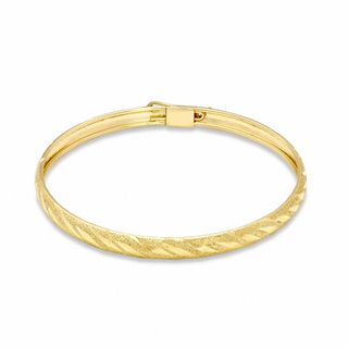 Child's Adjustable 10K Gold 3.5mm Diamond-Cut Flex Bangle
