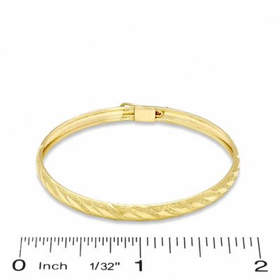 Child's Adjustable 10K Gold 3.5mm Diamond-Cut Flex Bangle