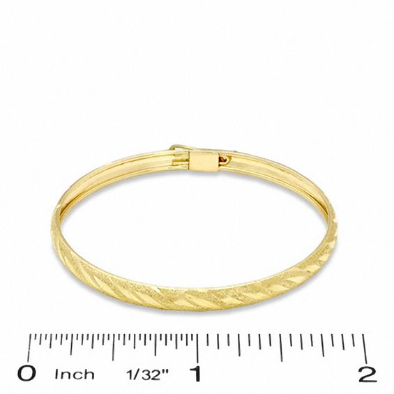 Child's Adjustable 10K Gold 3.5mm Diamond-Cut Flex Bangle